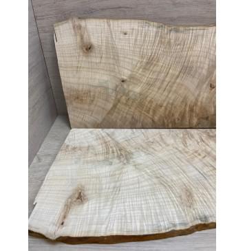 Клён Американский Волнистый заготовка на топ Смешанный А Волна ААА 16.5х215-270х810 мм - 2 шт. (книжкой)-11