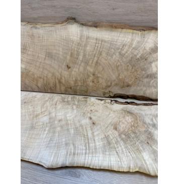 Клён Американский Волнистый заготовка на топ Смешанный А Волна ААА 16.5х215-270х810 мм - 2 шт. (книжкой)-1