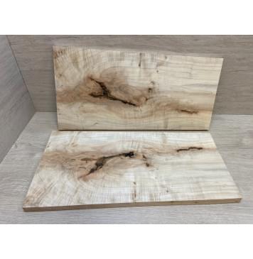 Клён Американский Волнистый заготовка на топ под заливку Смешанный АА Волна АА 19х253-295х560 мм - 2 шт. (книжкой)-1