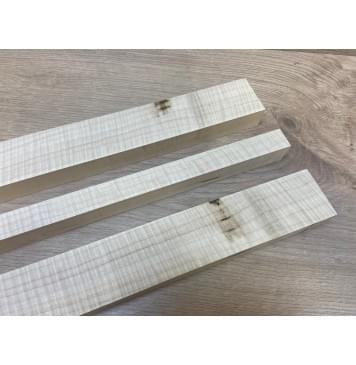 Клен Белый Явор, Волнистый заготовка грифа безголовой гитары Радиал АА Волна ААА 26х(46-21-46)х557 мм - из 3х частей-1