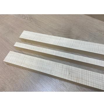 Клен Белый Явор, Волнистый заготовка грифа безголовой гитары Радиал АА Волна ААА 26х(46-21-46)х557 мм - из 3х частей-2