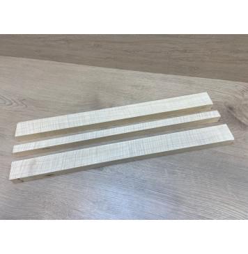 Клен Белый Явор, Волнистый заготовка грифа безголовой гитары Радиал АА Волна ААА 26х(46-21-46)х557 мм - из 3х частей-5