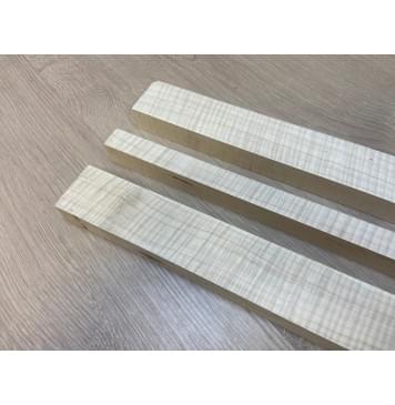 Клен Белый Явор, Волнистый заготовка грифа безголовой гитары Радиал АА Волна ААА 26х(46-21-46)х557 мм - из 3х частей-8