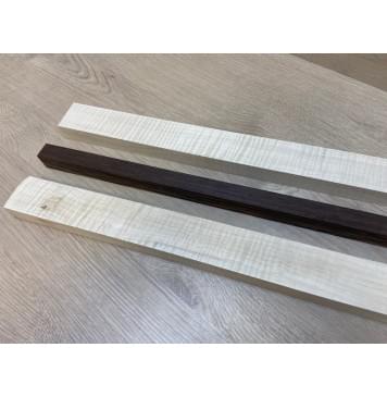 Клен Белый Явор, Волнистый/Венге заготовка для переклеенного грифа безголовой гитары Радиал АА Волна ААА 22.5х(43.5-20-43.5)х570 мм - из 3х частей-2