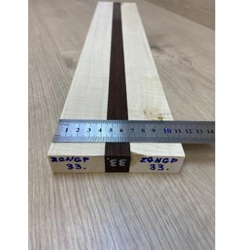 Клен Белый Явор, Волнистый/Венге заготовка для переклеенного грифа безголовой гитары Радиал АА Волна ААА 22.5х(43.5-20-43.5)х570 мм - из 3х частей-4