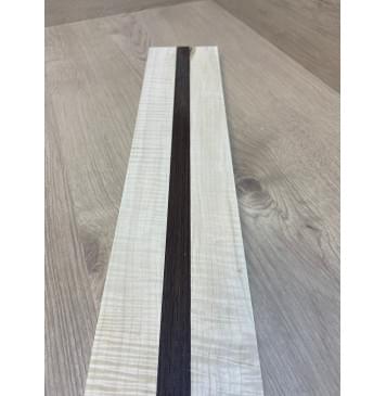 Клен Белый Явор, Волнистый/Венге заготовка для переклеенного грифа безголовой гитары Радиал АА Волна ААА 22.5х(43.5-20-43.5)х570 мм - из 3х частей-5