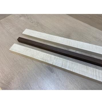 Клен Белый Явор, Волнистый/Венге заготовка для переклеенного грифа безголовой гитары Радиал АА Волна ААА 22.5х(43.5-20-43.5)х570 мм - из 3х частей-8