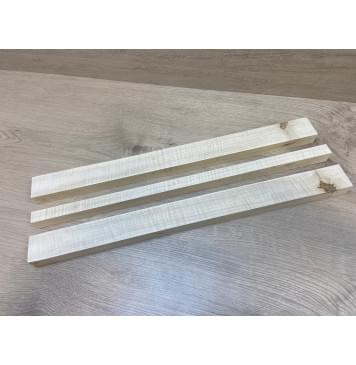 Клен Белый Явор, Волнистый заготовка грифа безголовой гитары Радиал А Волна ААА 25х(46-21-46)х552 мм - из 3х частей-0