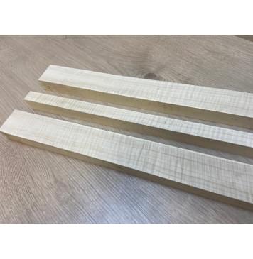 Клен Белый Явор, Волнистый заготовка грифа безголовой гитары Радиал А Волна ААА 25х(46-21-46)х552 мм - из 3х частей-2