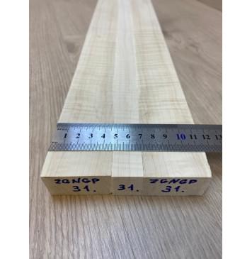 Клен Белый Явор, Волнистый заготовка грифа безголовой гитары Радиал А Волна ААА 25х(46-21-46)х552 мм - из 3х частей-3