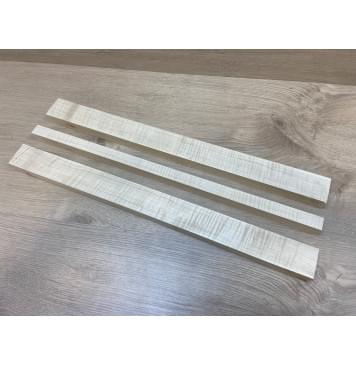 Клен Белый Явор, Волнистый заготовка грифа безголовой гитары Радиал А Волна ААА 25х(46-21-46)х552 мм - из 3х частей-5