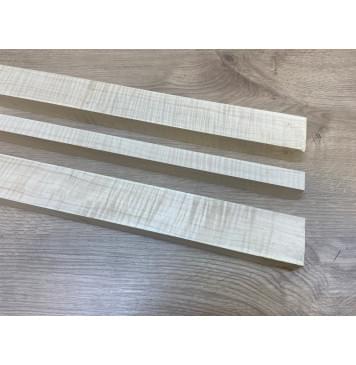 Клен Белый Явор, Волнистый заготовка грифа безголовой гитары Радиал А Волна ААА 25х(46-21-46)х552 мм - из 3х частей-6