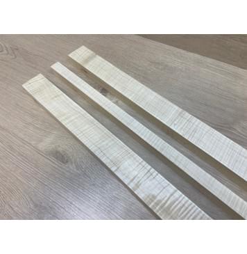 Клен Белый Явор, Волнистый заготовка грифа безголовой гитары Радиал А Волна ААА 25х(46-21-46)х552 мм - из 3х частей-7