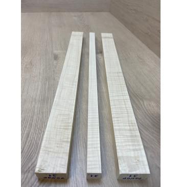 Клен Белый Явор, Волнистый заготовка грифа безголовой гитары Радиал А Волна ААА 25х(46-21-46)х552 мм - из 3х частей-8