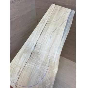 Клён Американский Волнистый заготовка на топ для Тревел гитары Смешанный АА Волна А 22х190-110х410 мм (1 шт под распил)-4