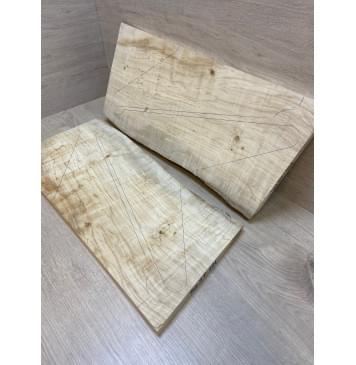 Клён Американский Волнистый заготовка на топ Смешанный А Волна АА 20х257-247х595-615 мм - 2 шт. (книжкой)-9