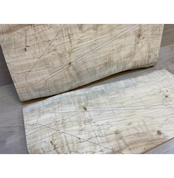 Клён Американский Волнистый заготовка на топ Смешанный А Волна АА 20х257-247х595-615 мм - 2 шт. (книжкой)-2