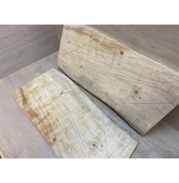 Клён Американский Волнистый заготовка на топ Смешанный А Волна АА 20х257-247х595-615 мм - 2 шт. (книжкой)-3