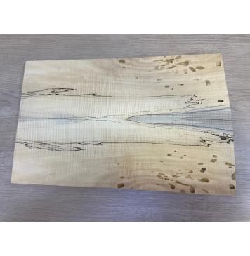 Клён Американский Spalted Волнистый заготовка на топ под заливку Смешанный А Волна АА 12.5х176-156х515 мм (2 шт книжкой) АКЦИЯ-0