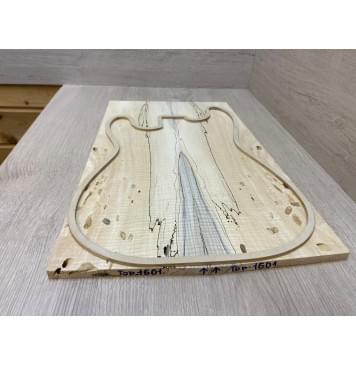 Клён Американский Spalted Волнистый заготовка на топ под заливку Смешанный А Волна АА 12.5х176-156х515 мм (2 шт книжкой) АКЦИЯ-3