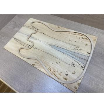 Клён Американский Spalted Волнистый заготовка на топ под заливку Смешанный А Волна АА 12.5х176-156х515 мм (2 шт книжкой) АКЦИЯ-4