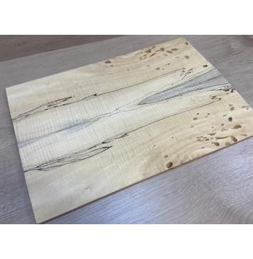 Клён Американский Spalted Волнистый заготовка на топ под заливку Смешанный А Волна АА 12.5х176-156х515 мм (2 шт книжкой) АКЦИЯ-5