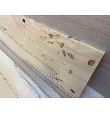 Клён Американский Spalted Волнистый заготовка на топ под заливку Смешанный А Волна АА 12.5х176-156х515 мм (2 шт книжкой) АКЦИЯ-6