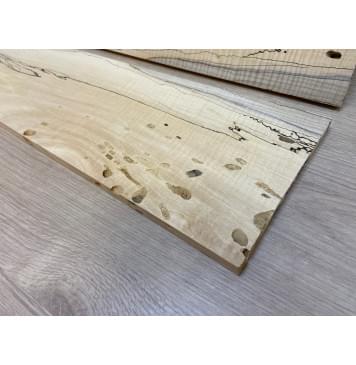 Клён Американский Spalted Волнистый заготовка на топ под заливку Смешанный А Волна АА 12.5х176-156х515 мм (2 шт книжкой) АКЦИЯ-7