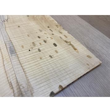 Клён Американский Spalted Волнистый заготовка на топ под заливку Смешанный А Волна АА 9.5х168-148х500 мм (2 шт книжкой)-5