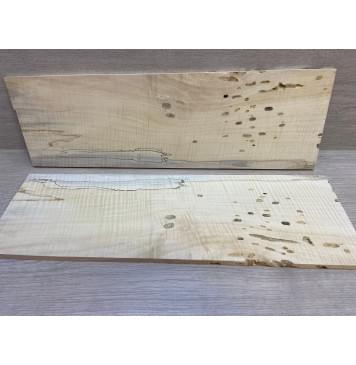 Клён Американский Spalted Волнистый заготовка на топ под заливку Смешанный А Волна АА 9.5х168-148х500 мм (2 шт книжкой)-6