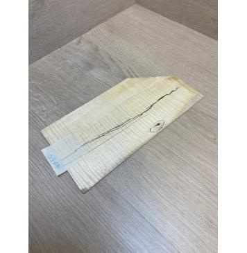 Клён Американский Spalted Волнистый заготовка накладки на головку грифа Радиал АА Волна ААА 3х120х247 мм-3