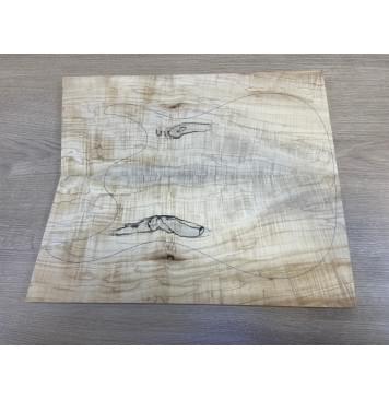 Клён Американский Волнистый заготовка на топ Смешанный АА Волна АА 17х192х460-440 мм - 2 шт. (книжкой)-4