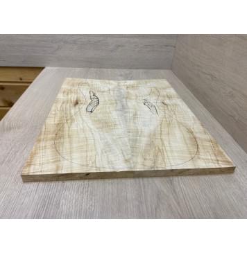 Клён Американский Волнистый заготовка на топ Смешанный АА Волна АА 17х192х460-440 мм - 2 шт. (книжкой)-5