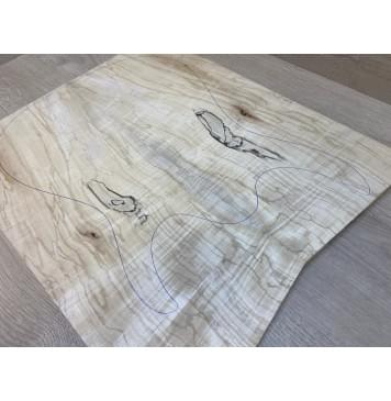 Клён Американский Волнистый заготовка на топ Смешанный АА Волна АА 17х192х460-440 мм - 2 шт. (книжкой)-7