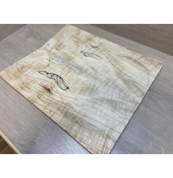 Клён Американский Волнистый заготовка на топ Смешанный АА Волна АА 17х192х460-440 мм - 2 шт. (книжкой)-8