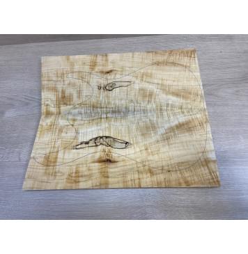 Клён Американский Волнистый заготовка на топ Смешанный АА Волна АА 17х192х460-440 мм - 2 шт. (книжкой)-9