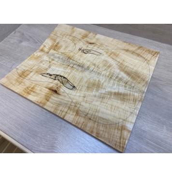 Клён Американский Волнистый заготовка на топ Смешанный АА Волна АА 17х192х460-440 мм - 2 шт. (книжкой)-10