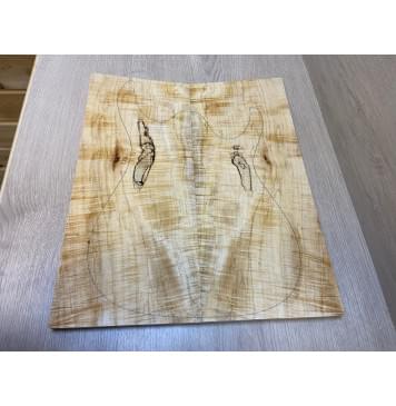 Клён Американский Волнистый заготовка на топ Смешанный АА Волна АА 17х192х460-440 мм - 2 шт. (книжкой)-2