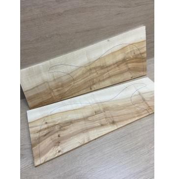 Клён Американский заготовка на топ Смешанный А 9х195-146х490 мм - 2 шт. (книжкой)-1