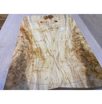 Клён Американский Волнистый заготовка на топ Смешанный А Волна А 20х180-150х525-535 мм - 2 шт. (книжкой)-12