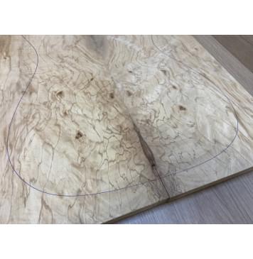 Клён Американский Волнистый заготовка на топ Смешанный ААА Волна АА 18х188х530 мм - 2 шт. (книжкой)-6