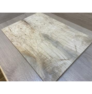 Клён Американский Волнистый заготовка на топ Смешанный ААА Волна АА 18х188х530 мм - 2 шт. (книжкой)-8