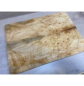 Клён Американский Волнистый заготовка на топ Смешанный ААА Волна АА 18х188х530 мм - 2 шт. (книжкой)-3