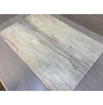 Клён Американский Волнистый заготовка на топ Смешанный А Волна АА 19х184-145х555 мм - 2 шт. (книжкой)-7