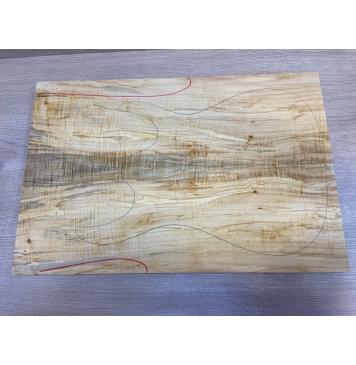 Клён Американский Волнистый заготовка на топ Смешанный А Волна АА 19х184-145х555 мм - 2 шт. (книжкой)-0