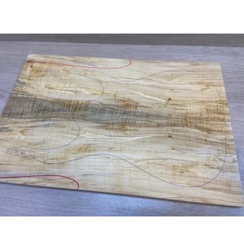 Клён Американский Волнистый заготовка на топ Смешанный А Волна АА 19х184-145х555 мм - 2 шт. (книжкой)-11