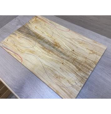 Клён Американский Волнистый заготовка на топ Смешанный А Волна АА 19х184-145х555 мм - 2 шт. (книжкой)-2