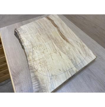 Клён Американский Волнистый заготовка корпуса Смешанный ААА Волна А 42х355х515 мм (Массив)-6