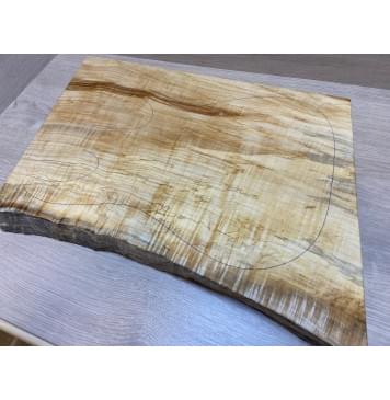 Клён Американский Волнистый заготовка корпуса Смешанный ААА Волна А 42х355х515 мм (Массив)-15