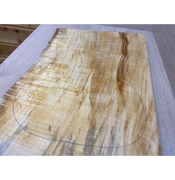 Клён Американский Волнистый заготовка корпуса Смешанный ААА Волна А 42х355х515 мм (Массив)-17